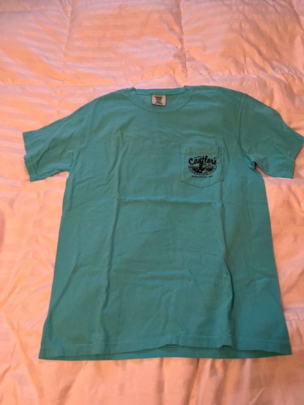 Cantler’s Riverside Inn - Annapolis Comfort Colors Teal Short Sleeve Pocket Tee